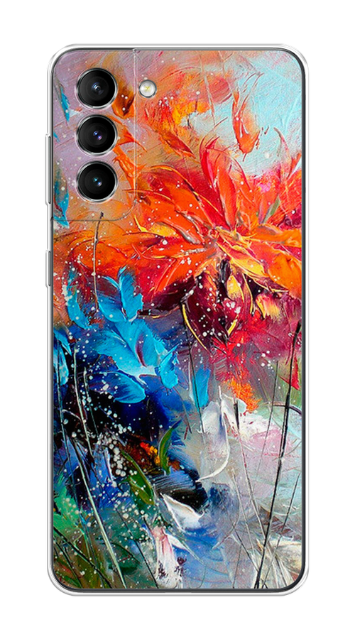 

Чехол на Samsung Galaxy S21 "Абстрактные цветы", Оранжевый;синий, 2101850-4