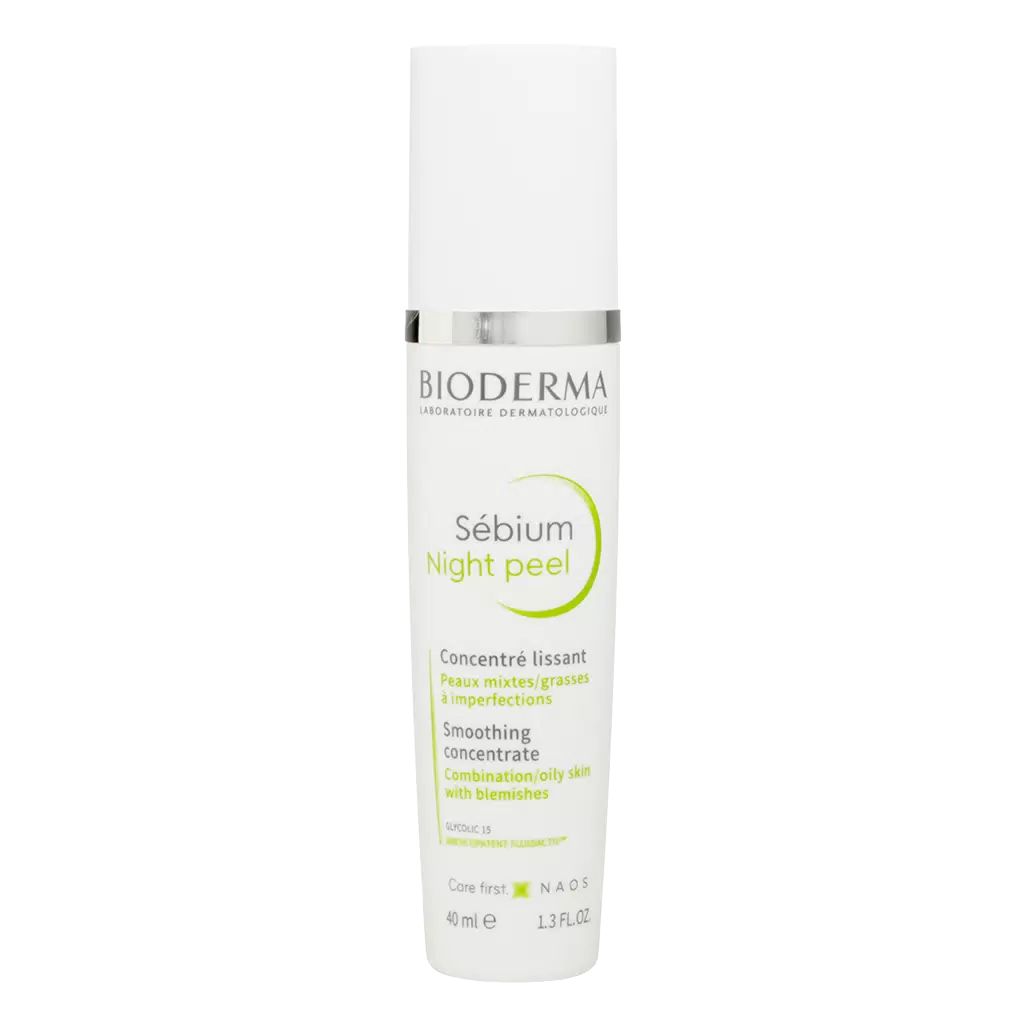 Пилинг для лица Bioderma Night Sebium Peel Smoothing Concentrate 40 мл кислотный тоник the ordinary с 7% гликолевой кислоты glycolic acid 7% toning solution