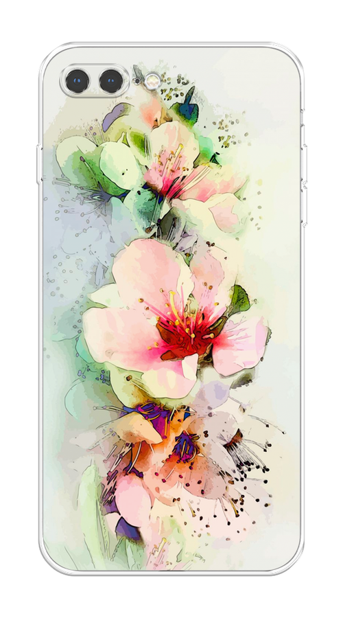 

Чехол на Apple iPhone 8 Plus "Нежные цветы", Зеленый;розовый, 10950-2