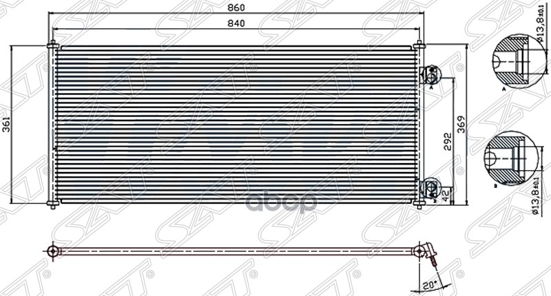 

Радиатор Кондиционера Ford Transit 00-06 Sat арт. ST-FD06-394-0