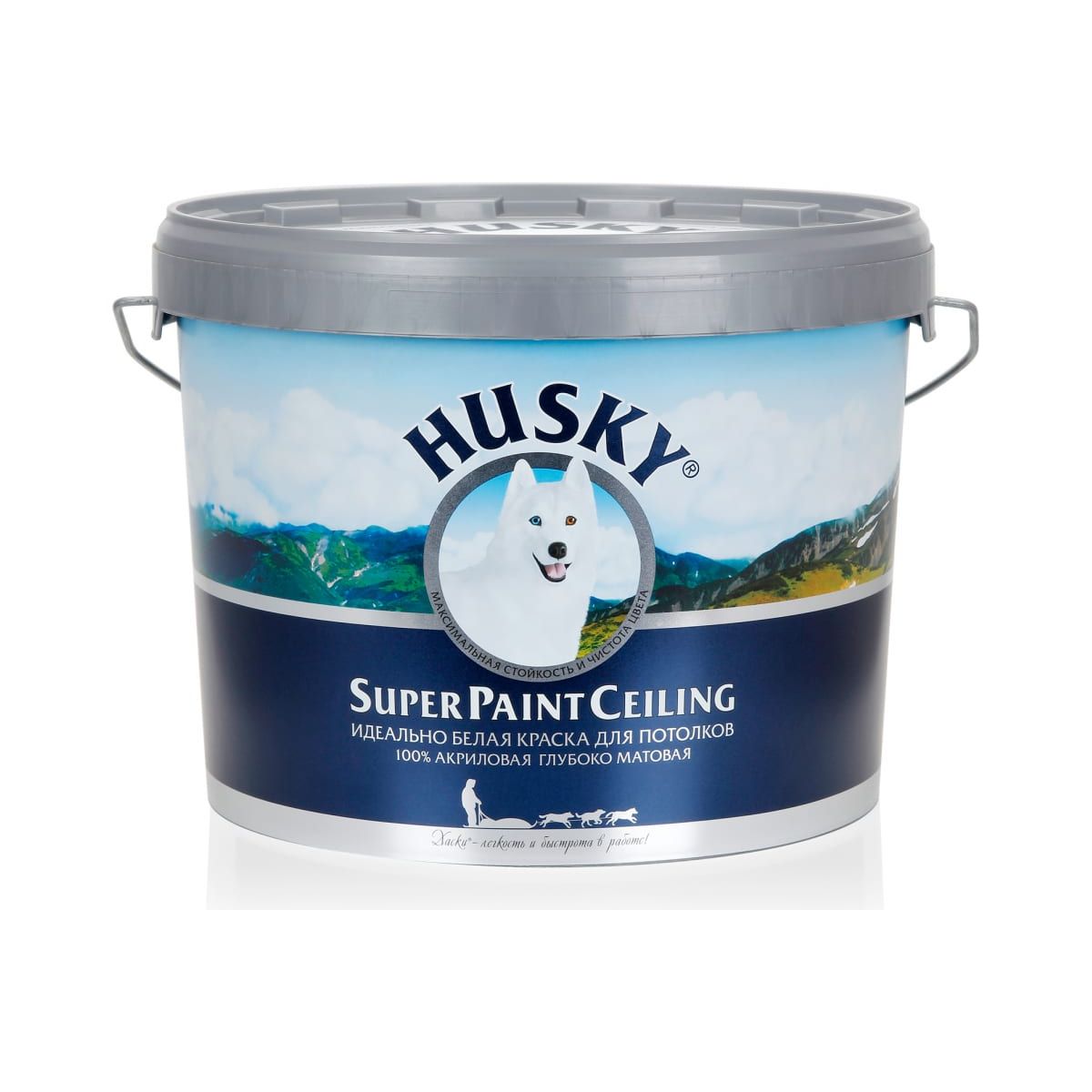 фото Краска husky super paint ceiling потолочная, -20с°, 10 л