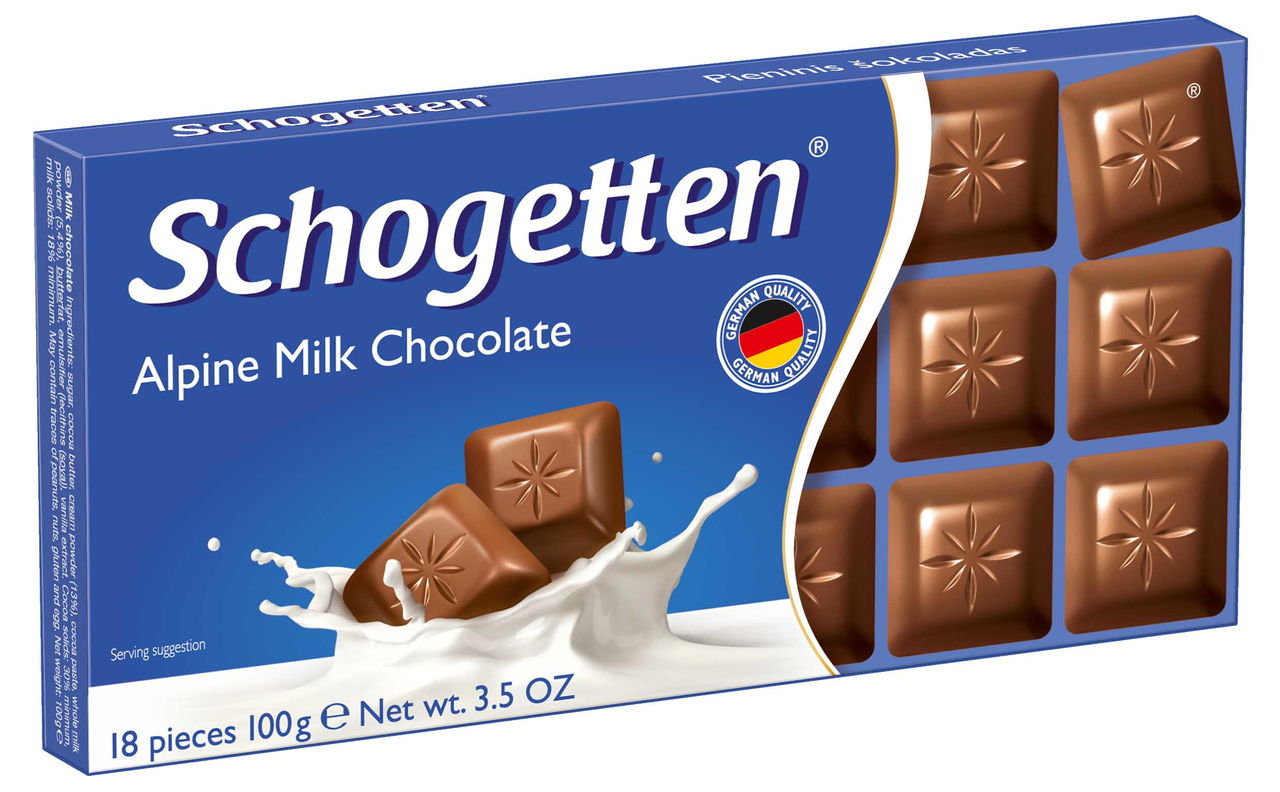 Плитка Schogetten Alpen Milk Chocolate молочный шоколад 100 г