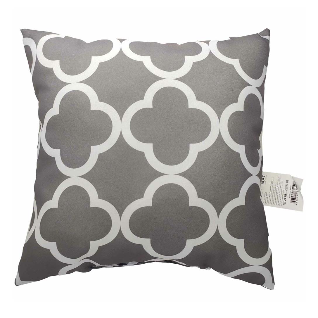 Подушка Nat Серый орнамент 40 х 40 см серая