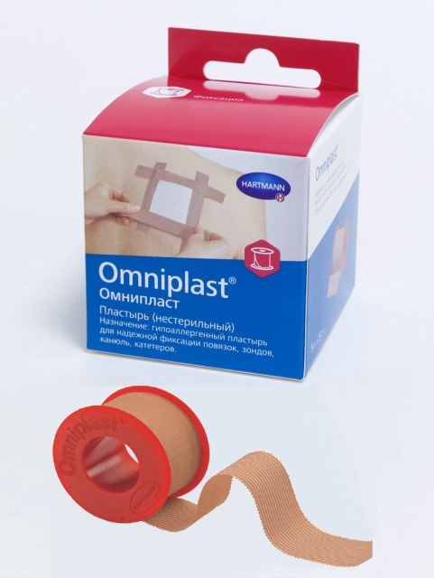 Пластырь Omniplast фиксирующий 5 см х 5 м 1 шт.