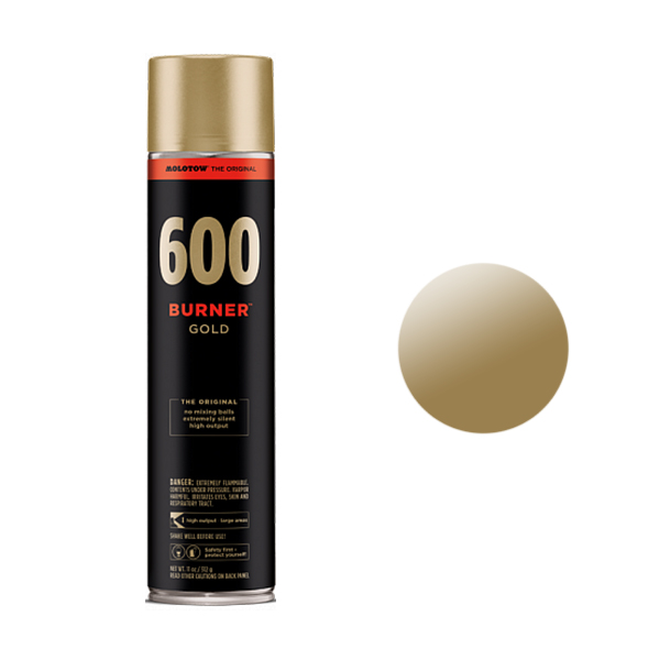 фото Аэрозольная краска molotow burner gold 600 мл золотистая