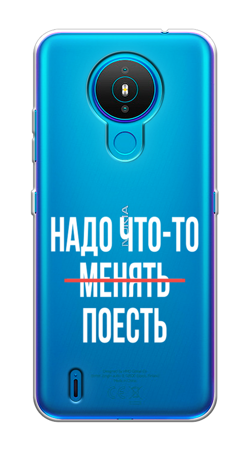 

Чехол на Nokia 1.4 "Надо что-то поесть", Белый;красный, 124550-6