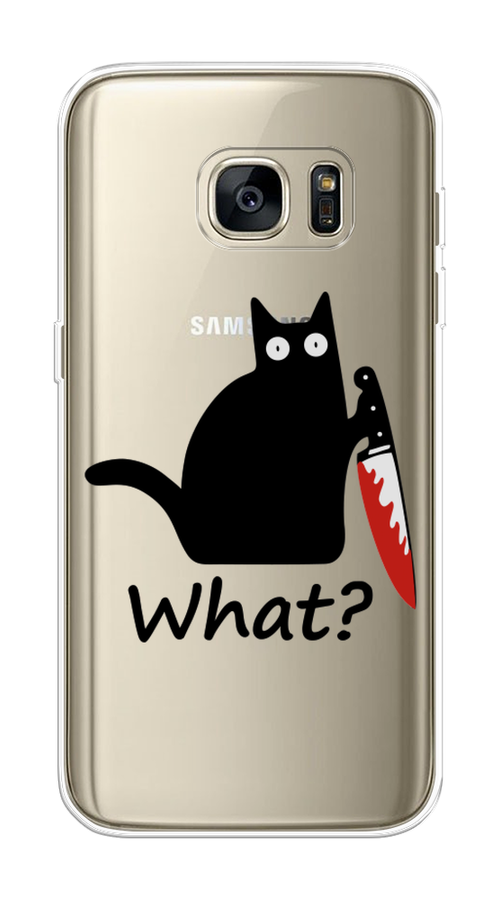 

Чехол на Samsung Galaxy S7 edge "Котик с ножом", Черный;красный, 24650-6