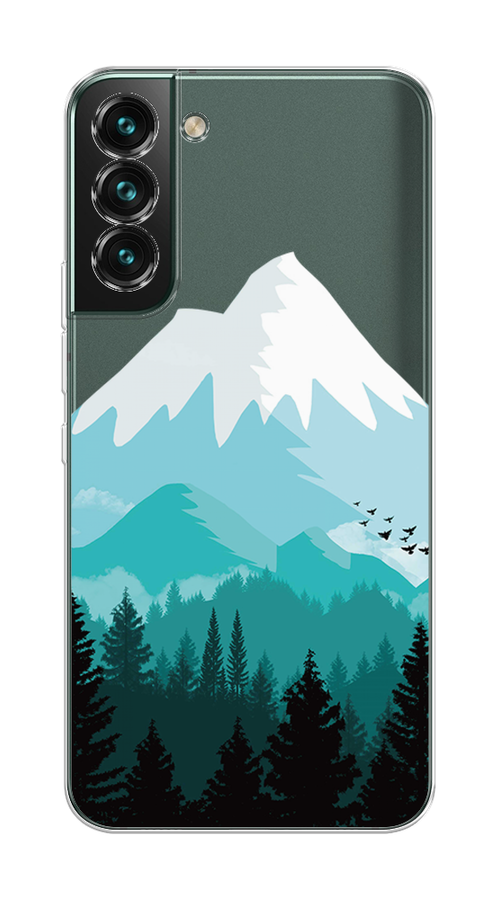 

Чехол на Samsung Galaxy S22 Plus "Синяя снежная гора", Белый;голубой, 2103950-2