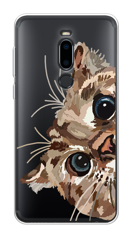

Чехол на Meizu M8 "Любопытный кот", Коричневый;синий;черный, 73150-1