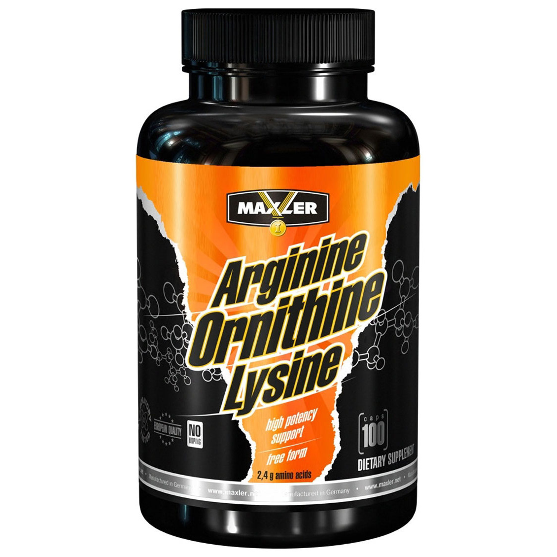 фото Arginine-ornithine-lysine maxler, 100 капсул