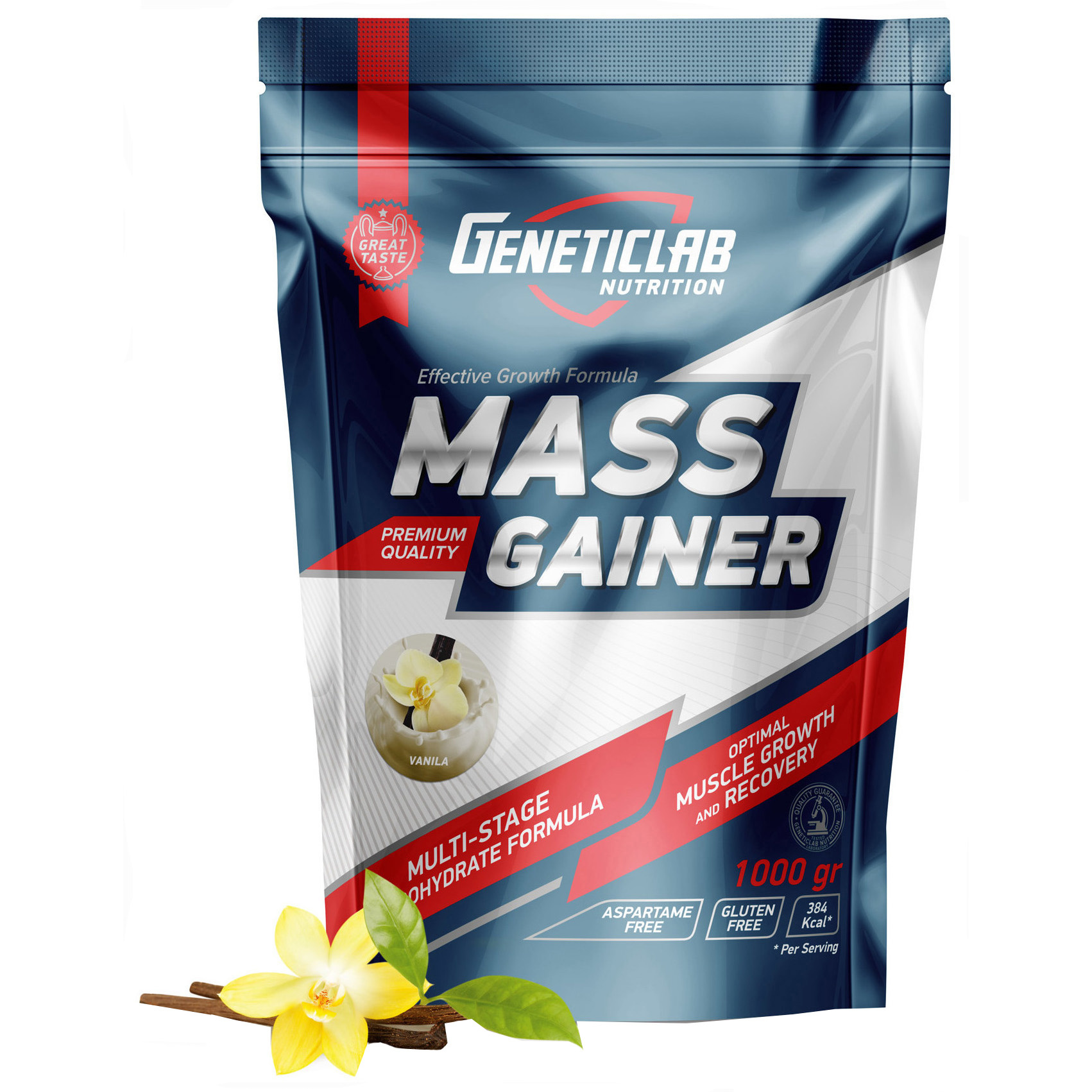 Гейнер GeneticLab Nutrition Mass Gainer, 1000 г, vanilla