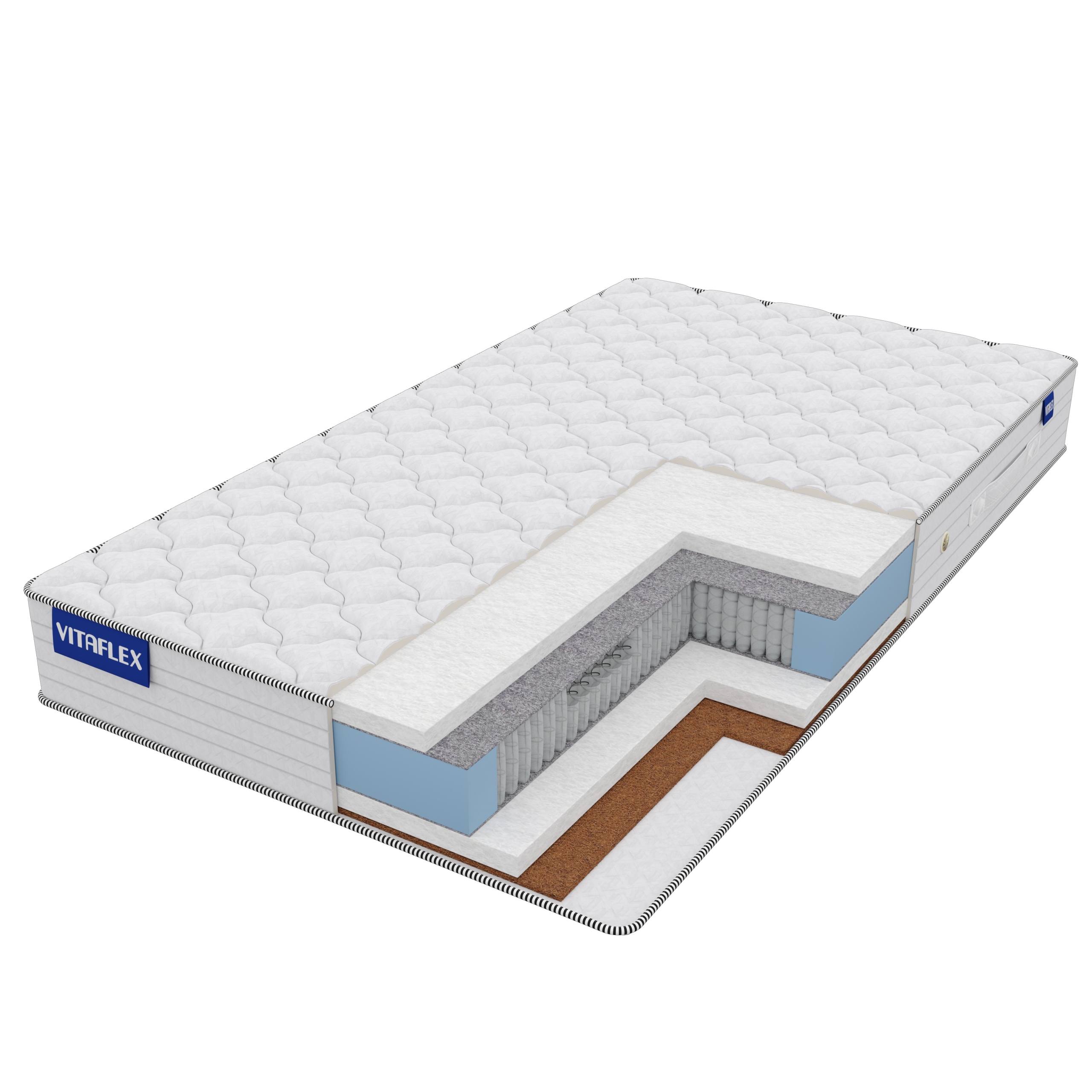 

Матрас Vitaflex Hollo-Middle S1000 90х190 серии Classic, Бежевый;белый;серый;серебристый, Hollo-Middle S1000