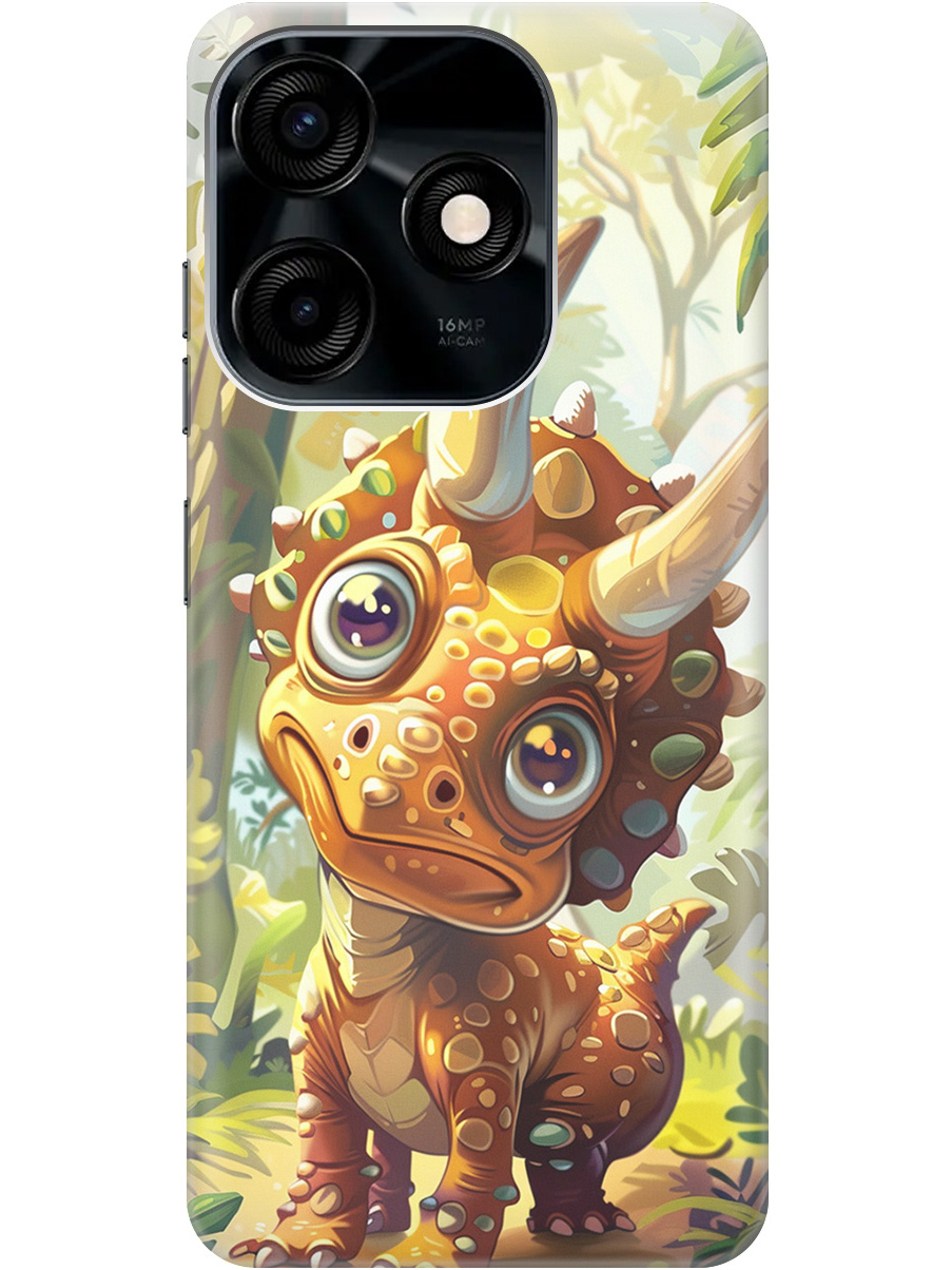 

Силиконовый чехол на Tecno Spark 10 / 10C с рисунком "Малыш-динозавр", Желтый;зеленый, 20000765