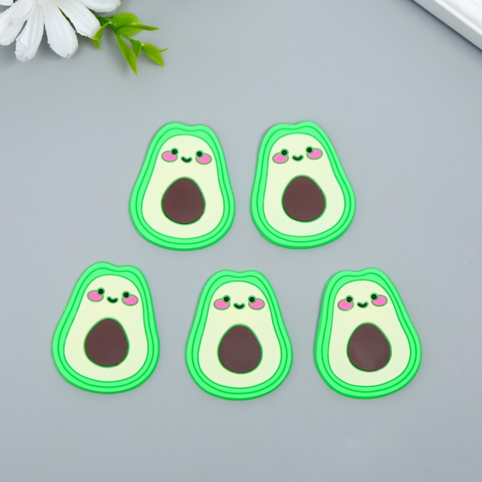 

Декор для творчества резина "Авокадо с рожицей" набор 10 шт МИКС 4,5х3,5 см, Разноцветный