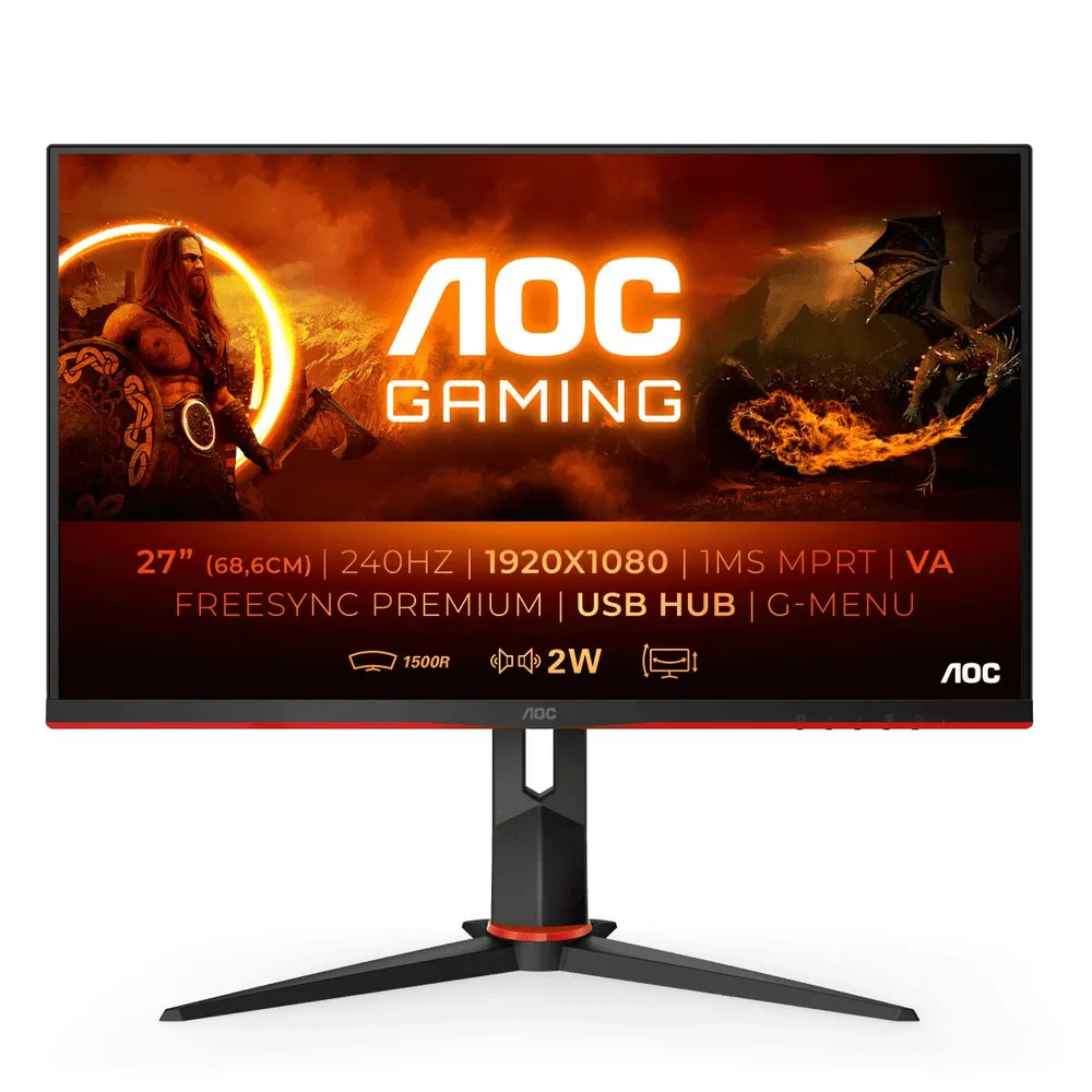 фото 27" монитор aoc c27g2ze black 240hz 1920x1080 va