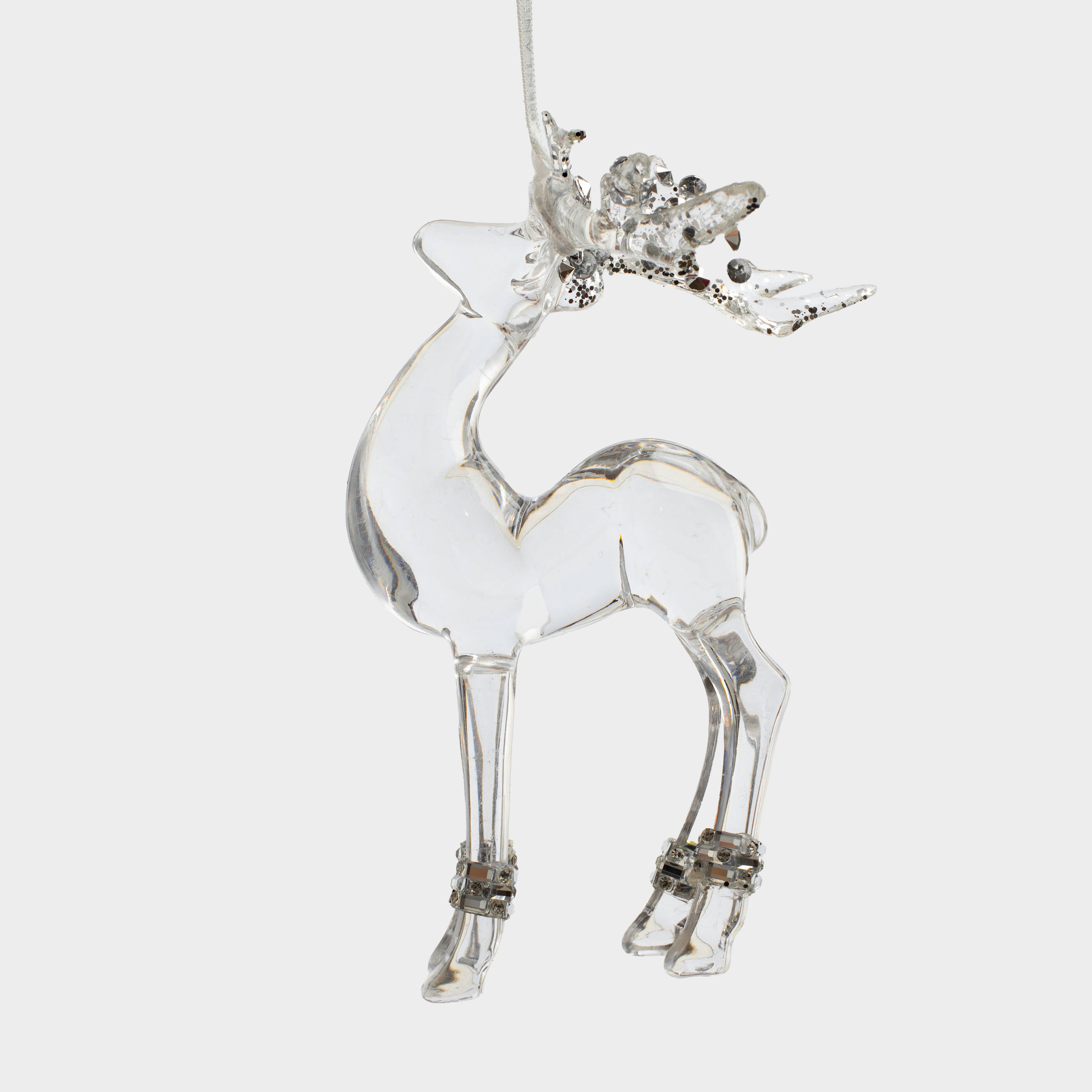 

Игрушка елочная, 13 см, акрил, серебристая, Олень, Figure crystal, Серебристый