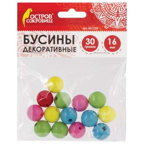 

Бусины для творчества ОСТРОВ СОКРОВИЩ "Шарики", 16 мм, арт. 661259 - (5 наборов)