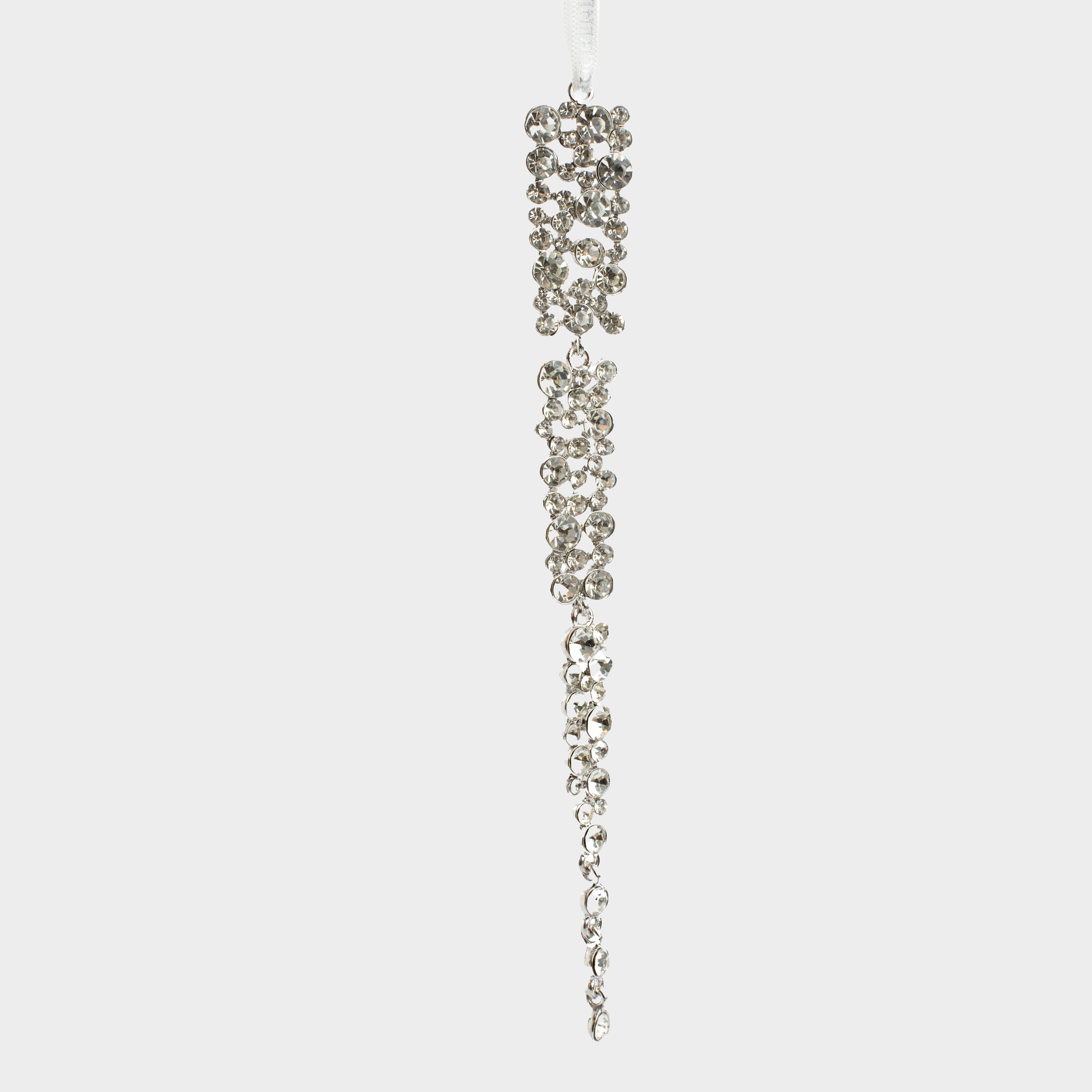 

Игрушка елочная, 18 см, металл, серебристая, Кристаллы, Ice crystal, Серебристый
