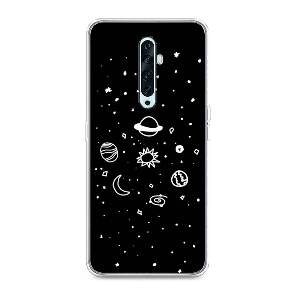 

Чехол на Oppo Reno 2Z "Дудл солнечной системы", Бежевый;серый, 251850-2