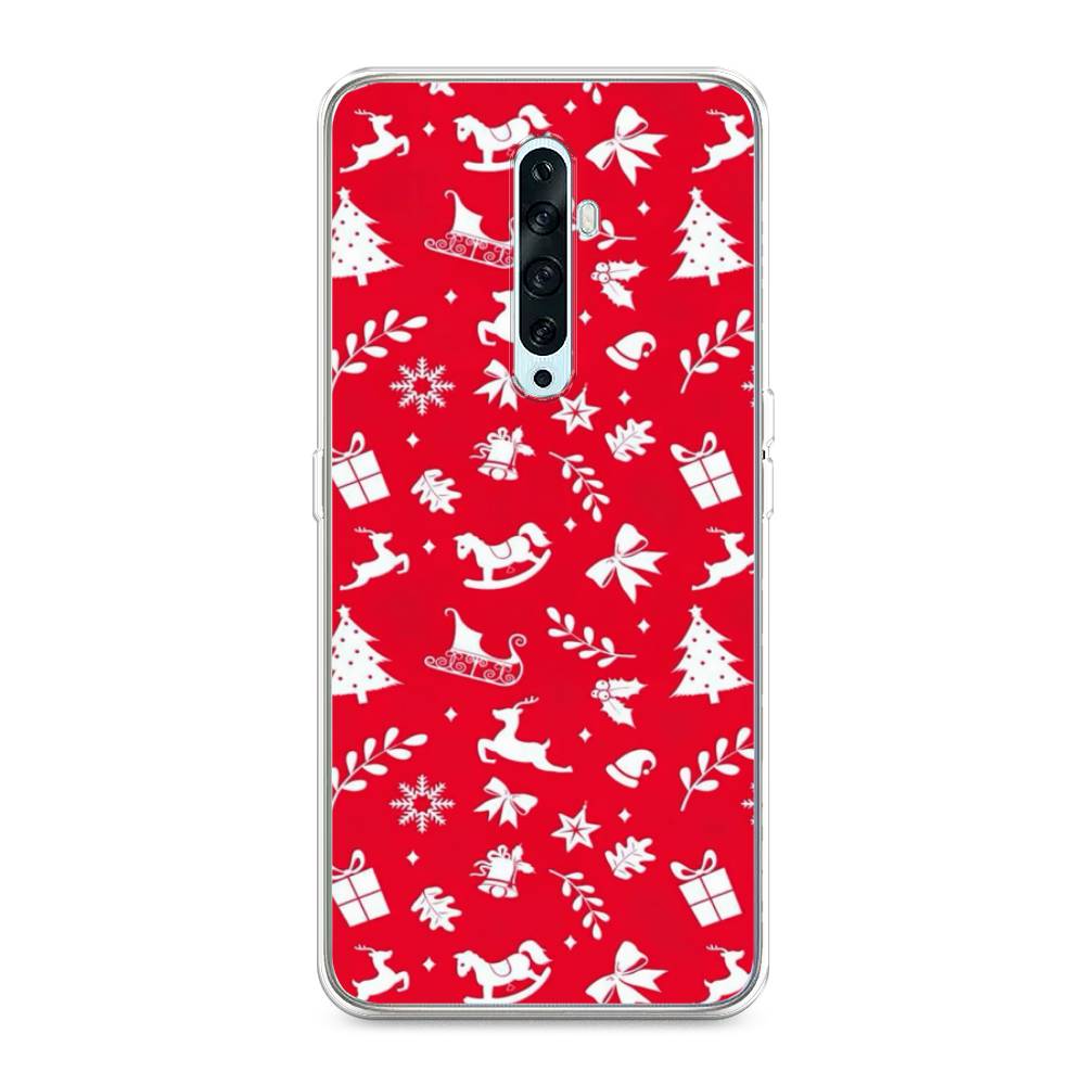 

Чехол на Oppo Reno 2Z "Красный новогодний фон", Красный;белый, 251850-5