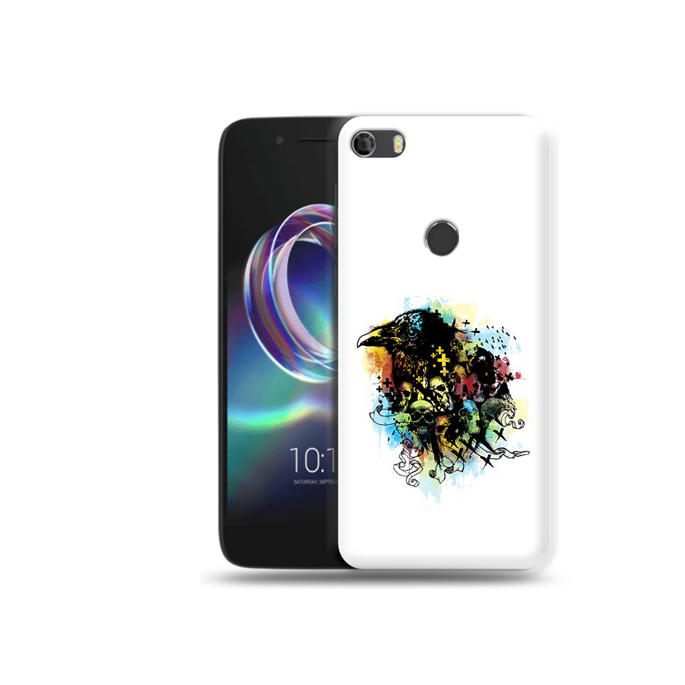 

Чехол MyPads Tocco для Alcatel Idol 5 ворон и черепа (PT82010.678.273), Прозрачный, Tocco