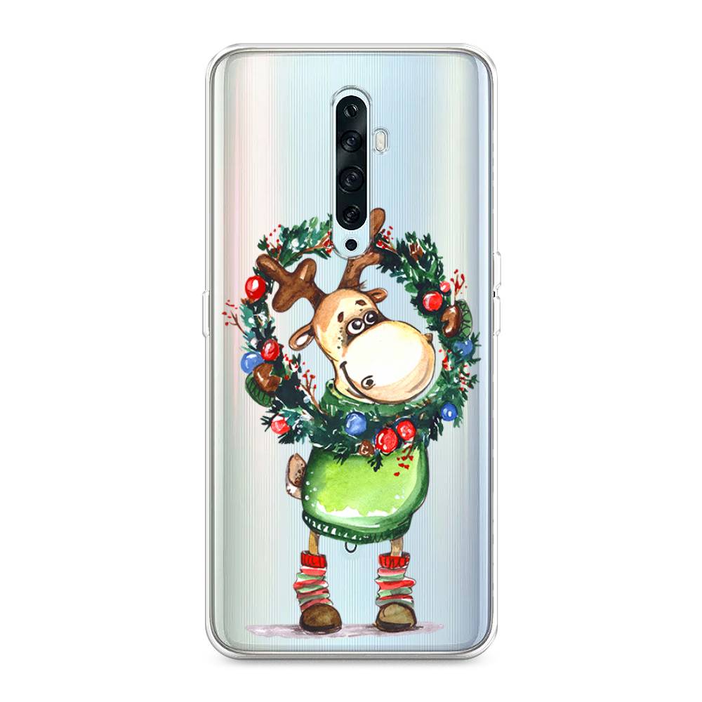 

Чехол на Oppo Reno 2Z "Олень с новогодним венком", 251850-4