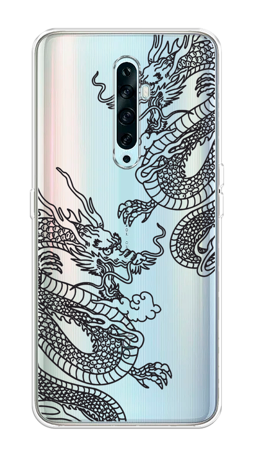 

Чехол на Oppo Reno 2Z "Два китайских дракона", Серый;черный, 251850-1