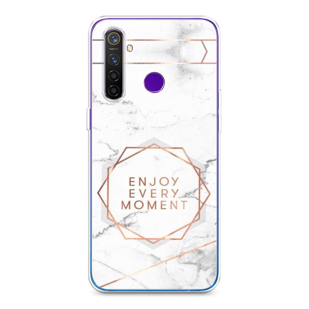 фото Силиконовый чехол "enjoy every moment мрамор" на realme 5 pro awog