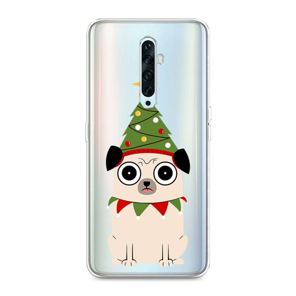 

Чехол на Oppo Reno 2Z "Собачка с ёлочкой", Бежевый;красный;зеленый, 251850-1