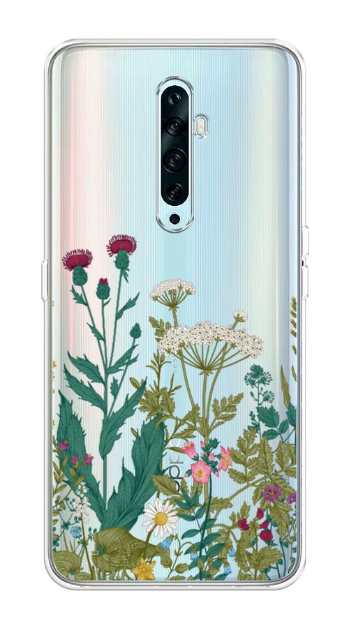 

Чехол на Oppo Reno 2Z "Дикие полевые цветы", Зеленый;розовый;белый, 251850-2