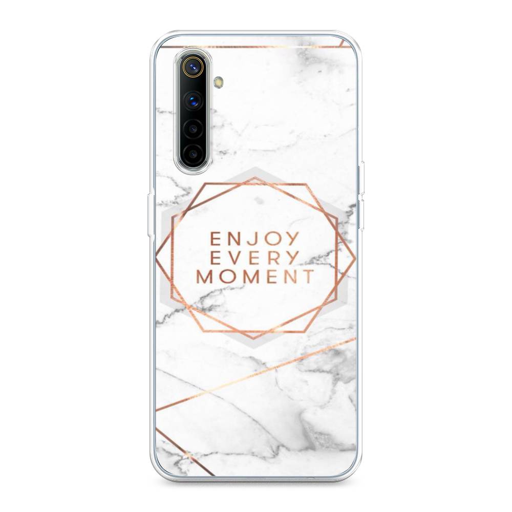 фото Силиконовый чехол "enjoy every moment мрамор" на realme 6 awog