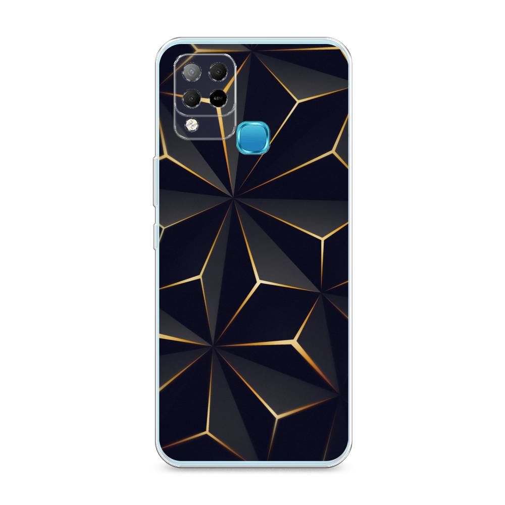 

Чехол для Infinix Hot 10S "Черные полигоны", Золотистый;черный, 3100250-3