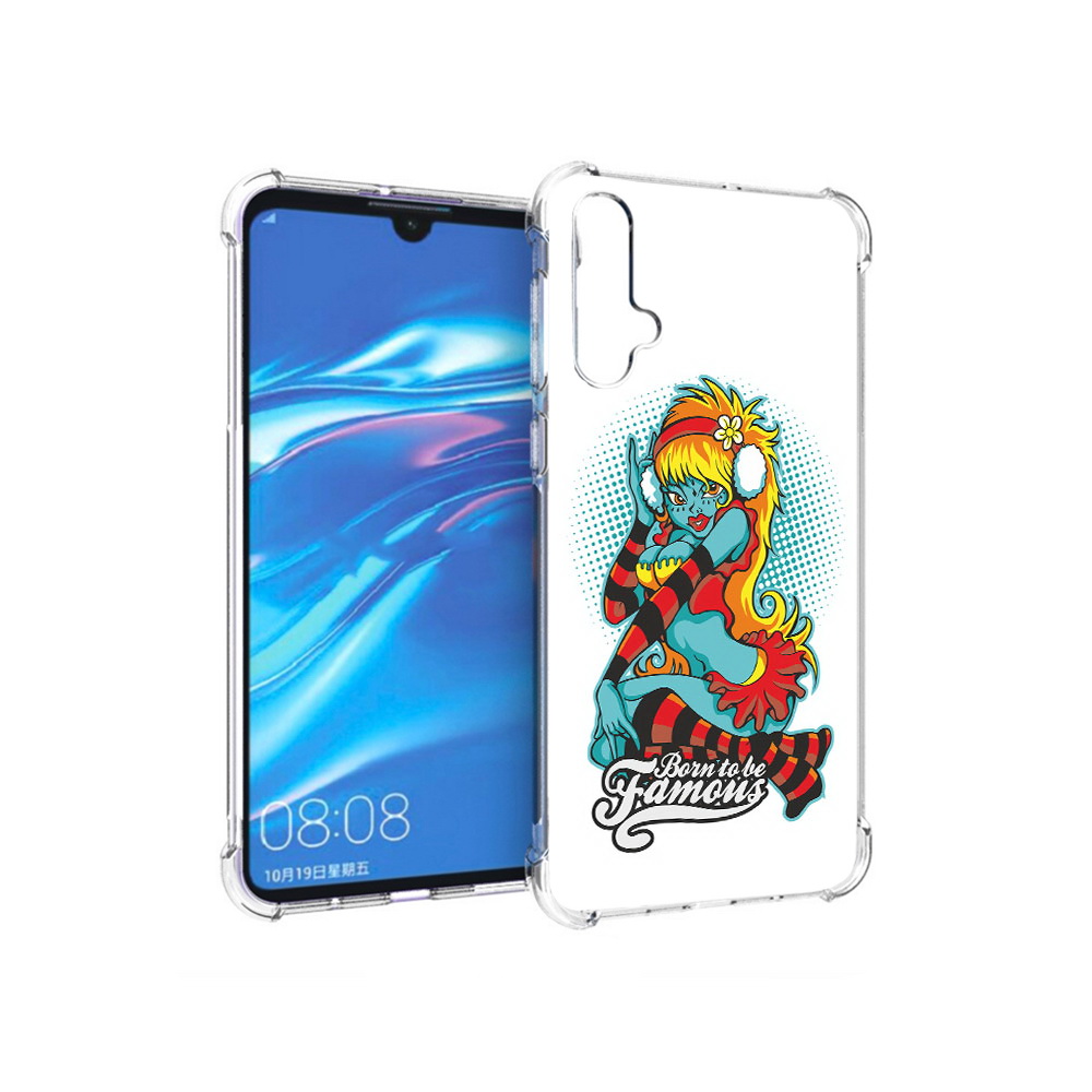 

Чехол MyPads Tocco для Huawei Nova 5 нарисованная девушка в наушниках, Прозрачный, Tocco