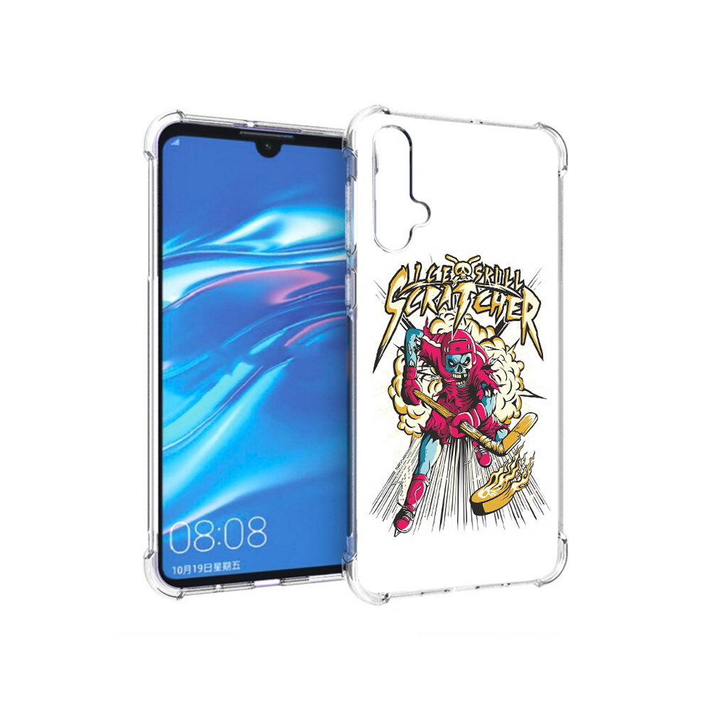 

Чехол MyPads Tocco для Huawei Nova 5 нарисованный скелет хоккеист, Прозрачный, Tocco