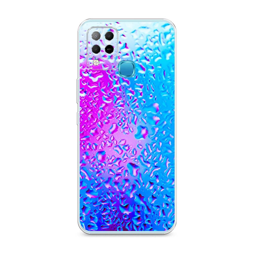

Чехол для Infinix HOT 10S "Капли на стекле", Голубой;розовый, 3100250-3