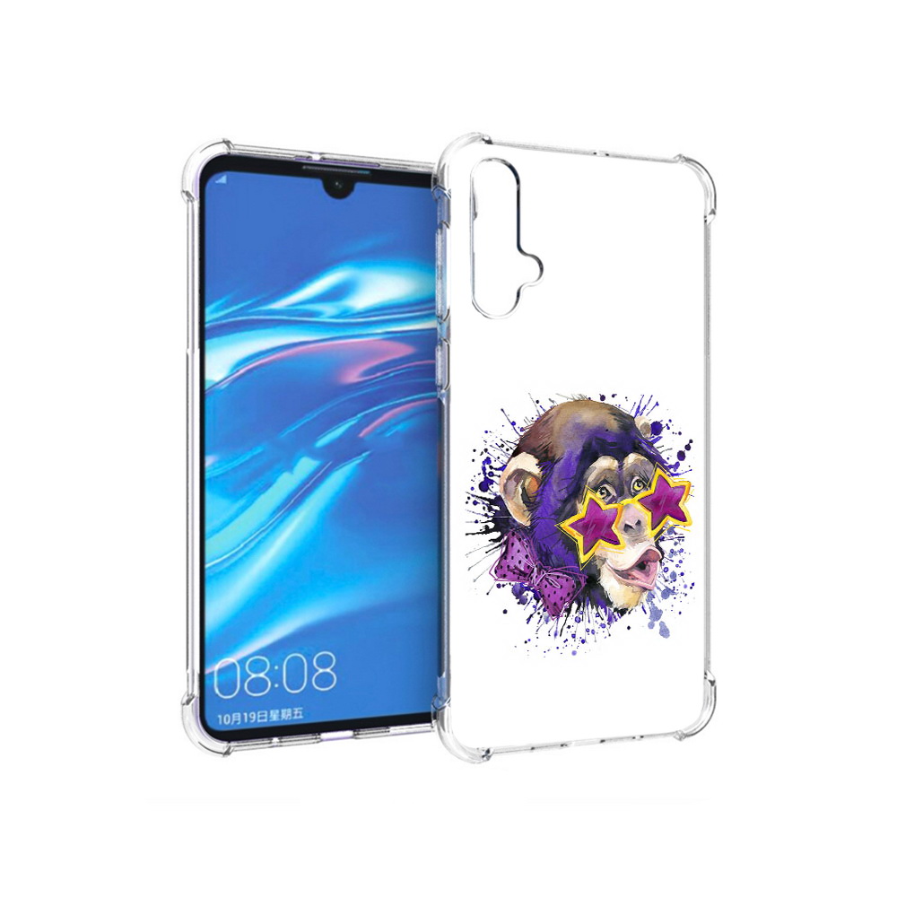 

Чехол MyPads Tocco для Huawei Nova 5 обезьяна в очках, Прозрачный, Tocco