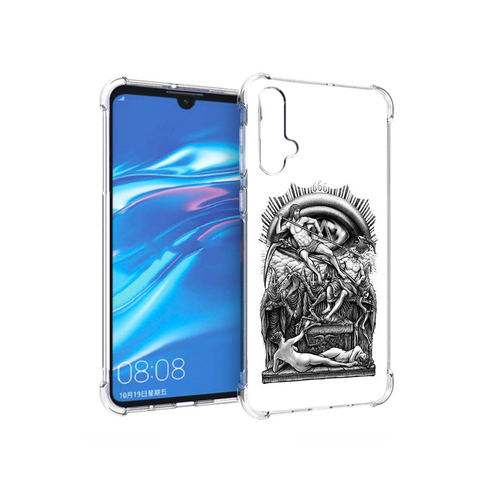 

Чехол MyPads Tocco для Huawei Nova 5 оракул черно белый, Прозрачный, Tocco