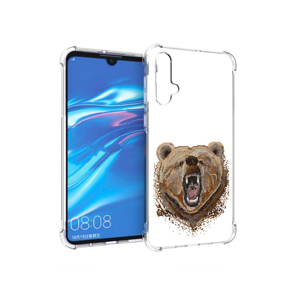 

Чехол MyPads Tocco для Huawei Nova 5 пиксельный медведь, Прозрачный, Tocco