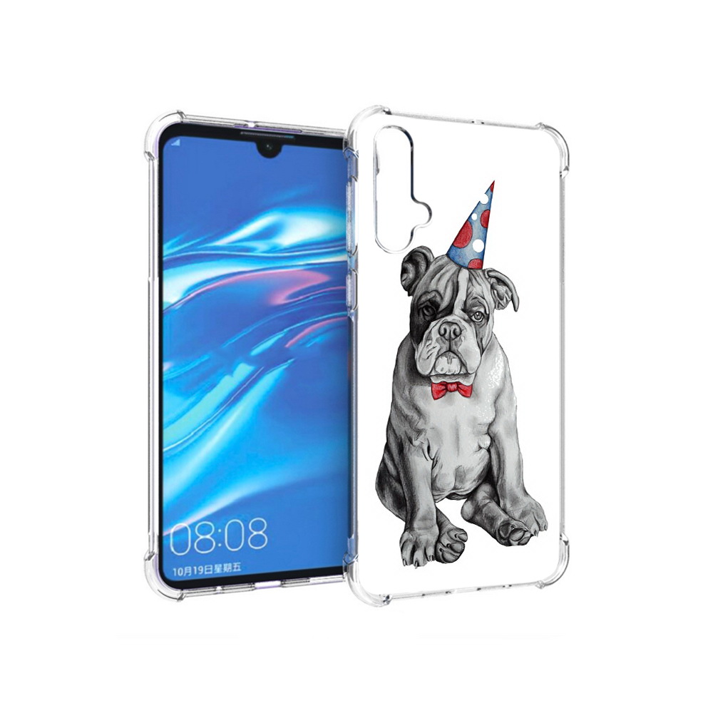 

Чехол MyPads Tocco для Huawei Nova 5 праздничный щенок, Прозрачный, Tocco