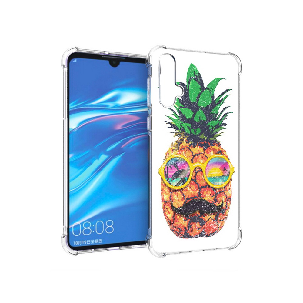 

Чехол MyPads Tocco для Huawei Nova 5 прикольный ананас с лицом, Прозрачный, Tocco