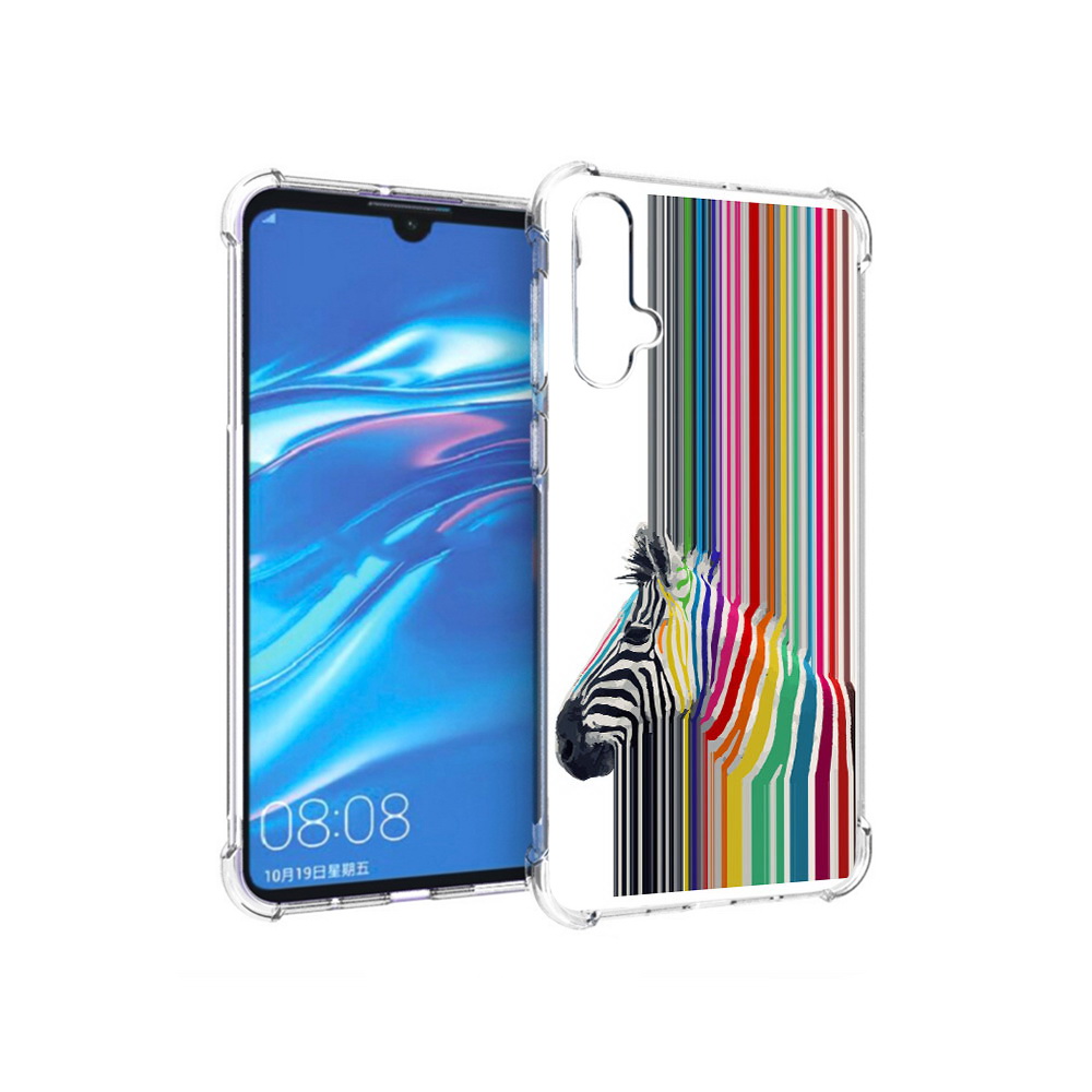 

Чехол MyPads Tocco для Huawei Nova 5 радужная зебра, Прозрачный, Tocco