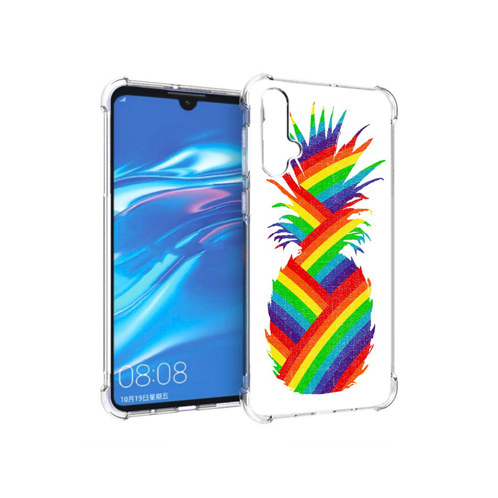 

Чехол MyPads Tocco для Huawei Nova 5 радужный ананас, Прозрачный, Tocco