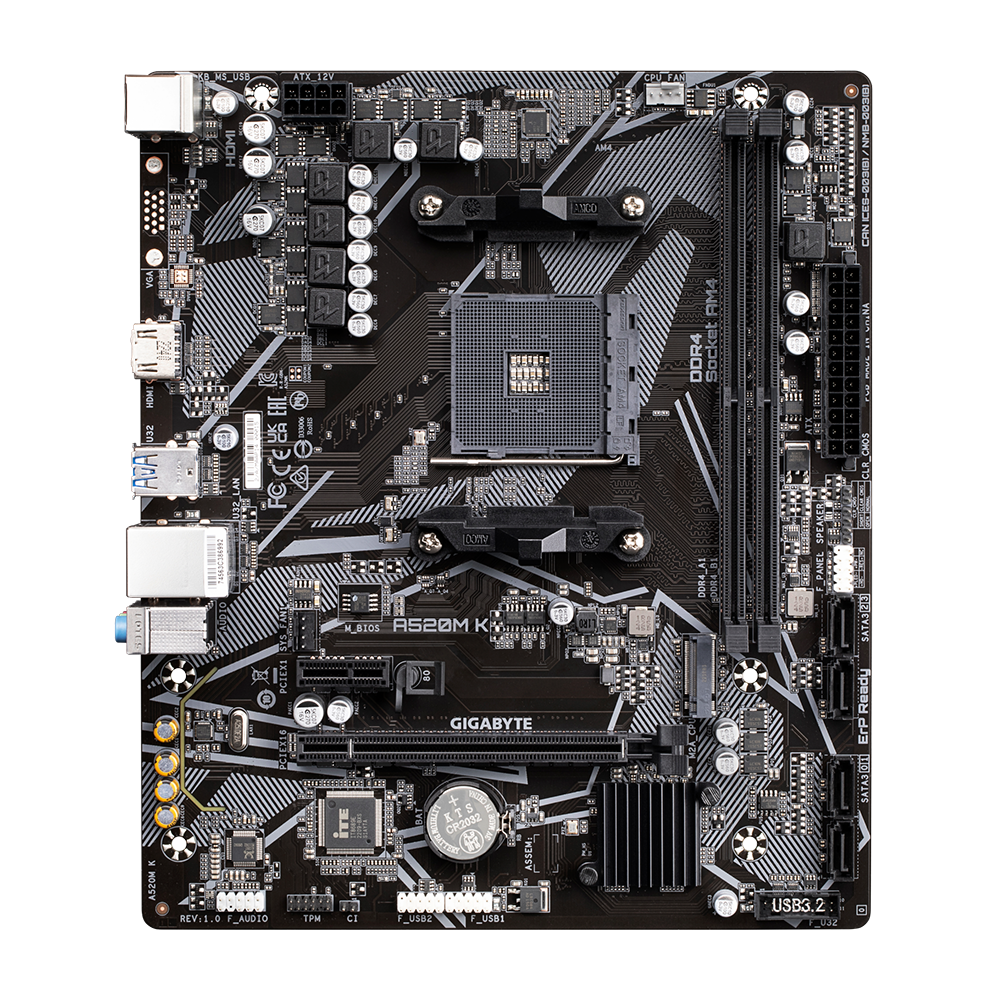 

Материнская плата GIGABYTE A520M K (A520M-spc-K), A520M K