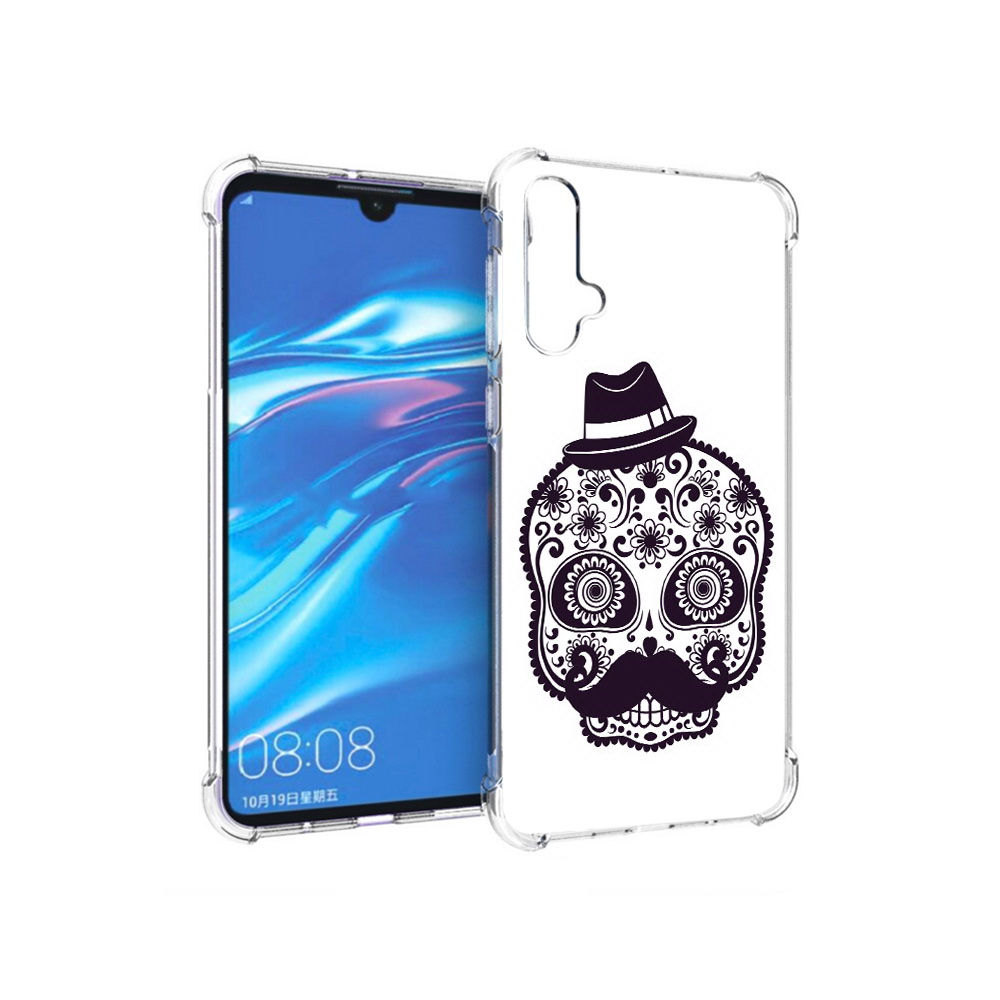

Чехол MyPads Tocco для Huawei Nova 5 разрисованный скелет, Прозрачный, Tocco