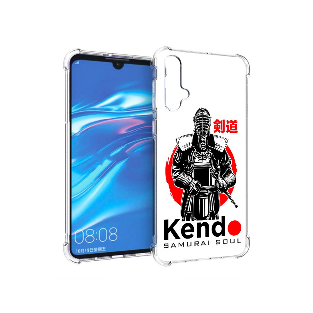 

Чехол MyPads Tocco для Huawei Nova 5 рисованый самурай, Прозрачный, Tocco