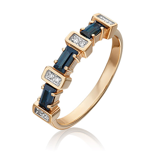 

Кольцо из золота с сапфиром/бриллиантом р. 16,5 PLATINA jewelry 01-0589-00-105-1110-30, 01-0589-00-105-1110-30