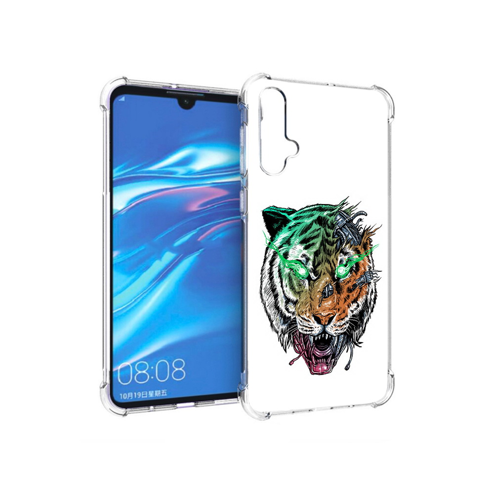

Чехол MyPads Tocco для Huawei Nova 5 робо-тигр, Прозрачный, Tocco