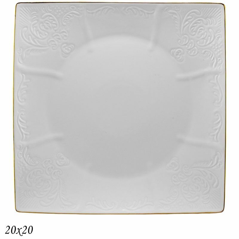 

Квадратная Тарелка Lenardi Maria Gold 20х2.5см, фарфор