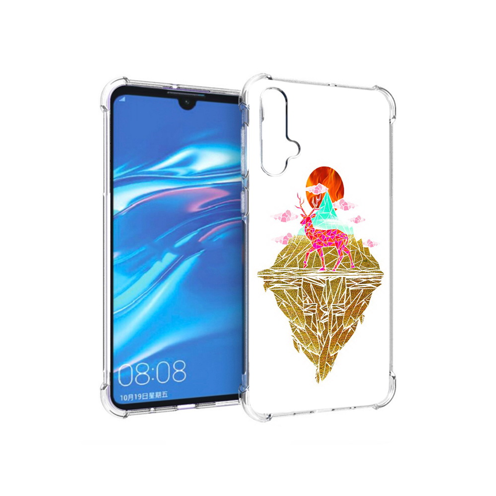

Чехол MyPads Tocco для Huawei Nova 5 розовый олень абстракция, Прозрачный, Tocco