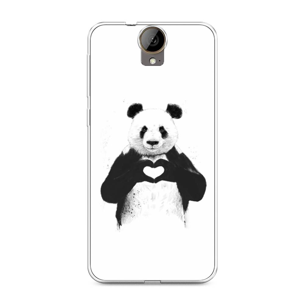 

Чехол Awog на HTC One E9 Plus "Панда love", Серебристый, 102250-10